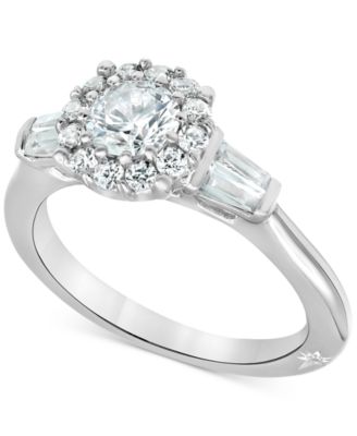 Macy's - Diamond Halo Engagement Ring (1-1/4 ct. t.w.) in 18k White Gold