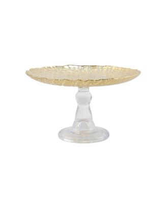 VIETRI - Vietri Rufolo Glass Gold Crocodile Small Cake Stand