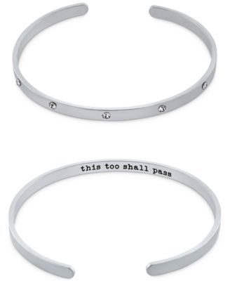 Giani Bernini - Crystal Inner Message Cuff Bangle Bracelet in Sterling Silver