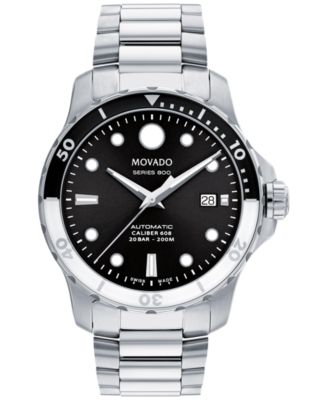 Movado - Series 800 Men's Swiss Automatic Silver-Tone Stainless Steel Bracelet Watch 42mm