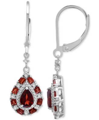 Macy's - Multi-Gemstone Teardrop Drop Earrings (1-1/2 ct. t.w.) in Sterling Silver (Also in Blue Topaz, Morganite, Garnet & Citrine)