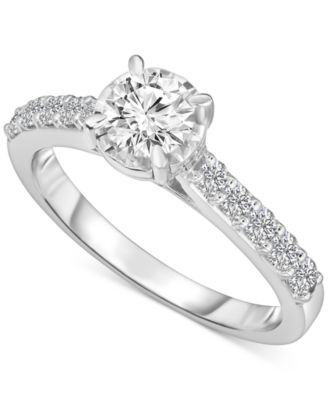 Macy's - Diamond Solitaire Plus Engagement Ring (1 ct. t.w.) in 14k White Gold