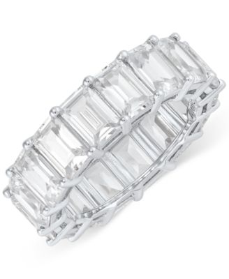 Arabella - Cubic Zirconia Baguette Eternity Band in Sterling Silver