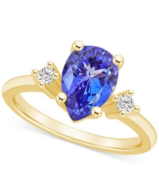 Macy's - Tanzanite (1-7/8 ct. t.w.) & Diamond (1/10 ct. t.w.) Pear Ring in 14k Gold