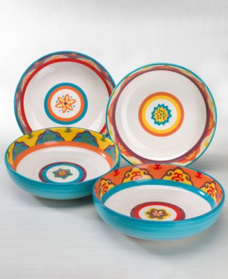 Euro Ceramica - Galicia 4 Piece Pasta Bowl Set