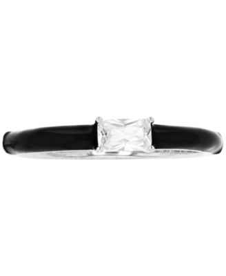 Macy's - Cubic Zirconia & Hand-Painted Enamel Ring in Sterling Silver