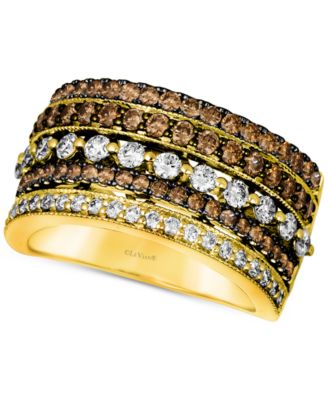 Le Vian - Chocolate Diamond & Nude Diamond Multirow Statement Ring (1-1/2 ct. t.w.) in 14k Gold