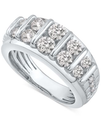 Macy's - Men's Diamond Graduated Column Band (2 ct. t.w.) in 10k White Gold