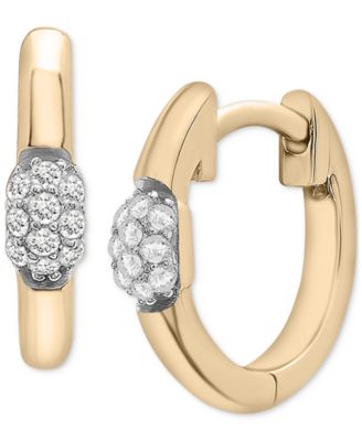 Audrey by Aurate - Diamond Mini Cluster Small Hoop Earrings (1/10 ct. t.w.) in Gold Vermeil