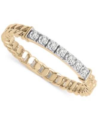 Audrey by Aurate - Diamond Bar Chain Link Ring (1/6 ct. t.w.) in Gold Vermeil