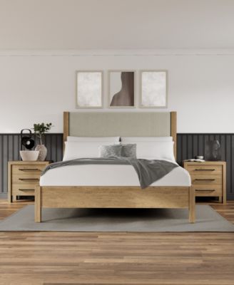 Furniture - Davie 3-Pc. Queen Set (Upholstered Bed, Dresser & 3-Drawer Nightstand)