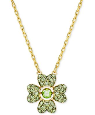 Swarovski - Gold-Tone Color Crystal Clover Pendant Necklace, 15" + 2-3/4" extender
