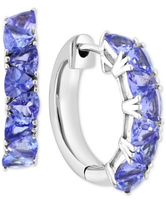 EFFY Collection - Tanzanite Trillion Small Hoop Earrings (2 ct. t.w.) in Sterling Silver