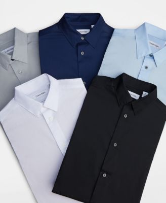 Calvin Klein - Big Boys Solid Stretch Poplin Shirt