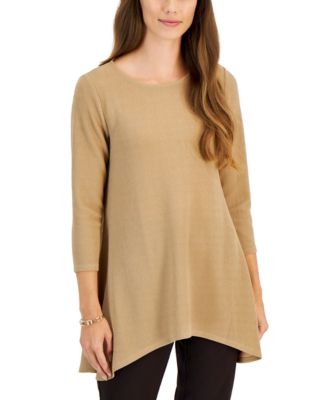 JM Collection - Women's New Shine Solid-Color Knit Top