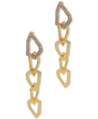 ADORNIA - 14k Gold-Plated Organic Link Drop Earrings