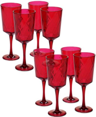 Certified International - Ruby Diamond Acrylic Set of 8 All-Purpose Goblets