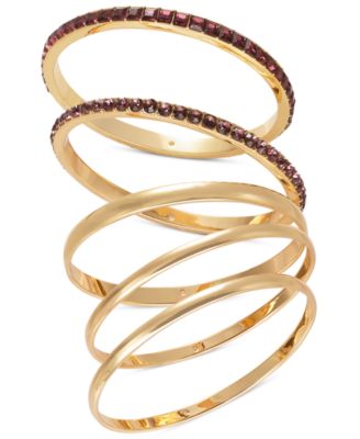 I.N.C. International Concepts - Gold-Tone 5-Pc. Set Stone & Polished Bangle Bracelets