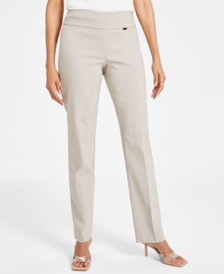 I.N.C. International Concepts - Women's Tummy-Control Pull-On Straight-Leg Pants, Created for Macy's