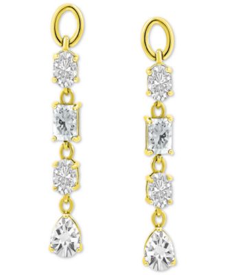Macy's - Cubic Zirconia Multi-Cut Linear Drop Earrings in 18k Gold-Plated Sterling Silver