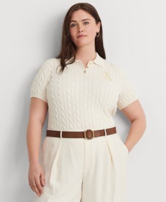 Lauren Ralph Lauren - Plus Size Cable-Knit Polo Shirt