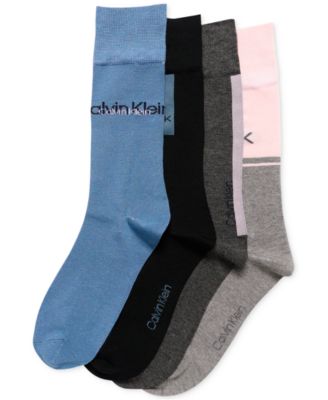 Calvin Klein - Men's Crew Length Cushioned Dress Socks, Assorted Patterns, Pack of 4