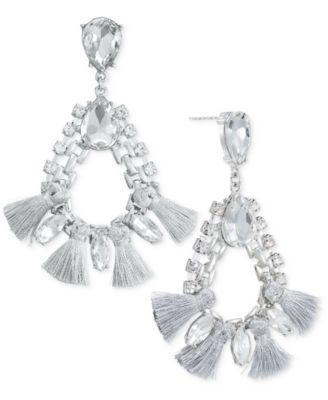 I.N.C. International Concepts - Crystal & Tassel Open Drop Earrings