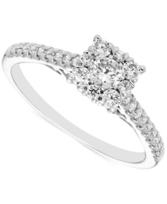 Macy's - Diamond Square Halo Engagement Ring (1/2 ct. t.w.) in 14k White Gold