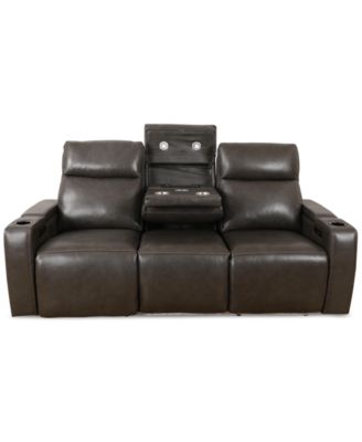 Furniture - Greymel 84" Leather Sofa with Power Headrests