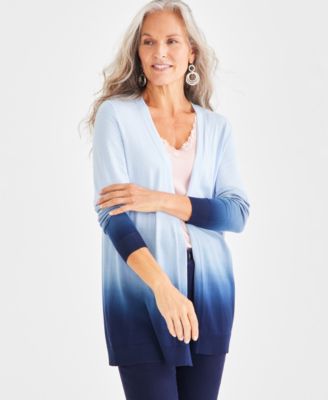 Style & Co - Women's Dip-Dye Open-Front Long Cardigan