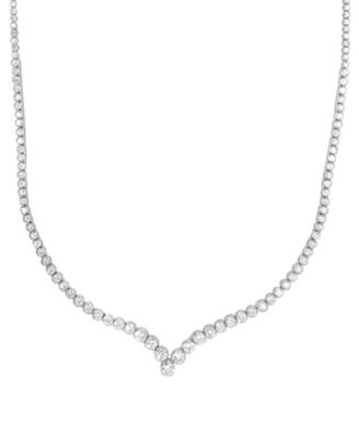Badgley Mischka - Lab Grown Diamond V 18" Tennis Necklace (7 ct. t.w.) in 14k White Gold