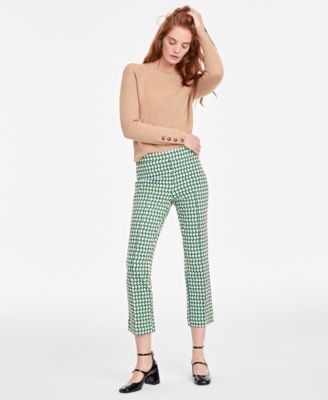 On 34th - Women's Geo-Print Pont&eacute;-Knit Ankle Pants