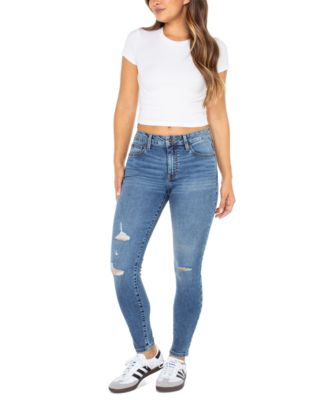 Celebrity Pink - Juniors' Ripped Skinny Ankle Jeans