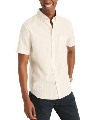 Nautica - Men's Short Sleeve Button Front Striped Shirt