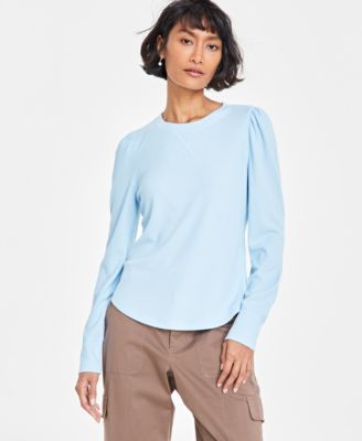 On 34th - Women's Crewneck Waffle-Knit Top