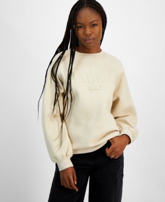 Planet Heart - Women's Embossed Graphic Glitter-Finish Sweatshirt