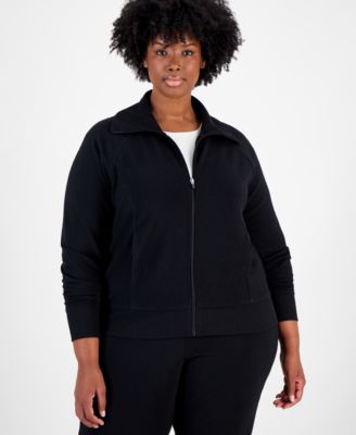 ID Ideology - Plus Size Ottoman Full-Zip Top