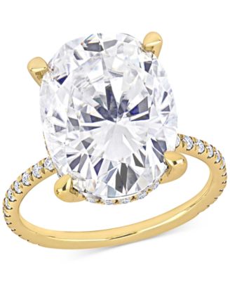 Macy's - Moissanite Large Oval Engagement Ring (8 ct. t.w.) in 10k Gold