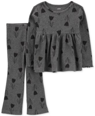 Carter's - Toddler Girls Floral-Print Thermal Top & Pants, 2 Piece Set