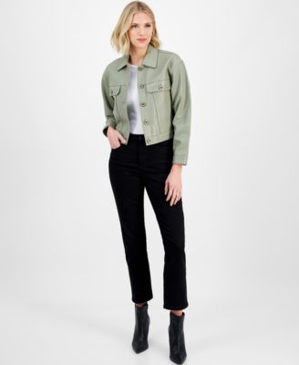 Michael Kors - Women's Button-Front Leather Jacket