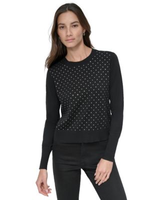 DKNY Jeans - Women's Studded Crewneck Sweater