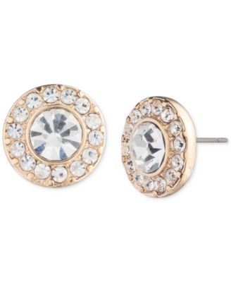 Lauren Ralph Lauren - Gold-Tone Crystal Halo Polished Stud Earrings