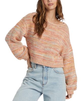 Billabong - Juniors' Vivid Sun Cotton Scoop-Neck Long-Sleeve Sweater