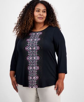 JM Collection - Plus Size Lush Runner Top