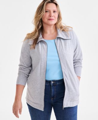 Style & Co - Plus Size Collared Zip-Front Tunic