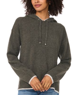 Vince Camuto - Women's Tipped-Trim Pullover Hoodie Sweater