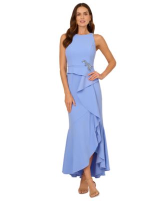 Adrianna Papell - Women's Cascading-Ruffle Crepe Gown
