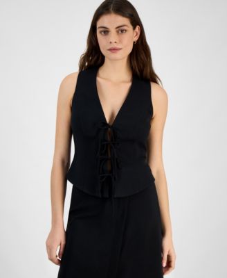 Bar III - Women's Tie-Front Vest, Exclusively at Macy's