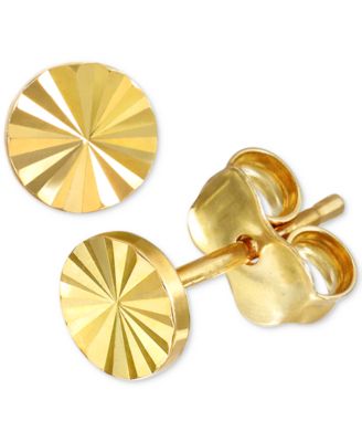 Macy's - Sun Ray Texture Round Disc Stud Earrings in 10k Gold