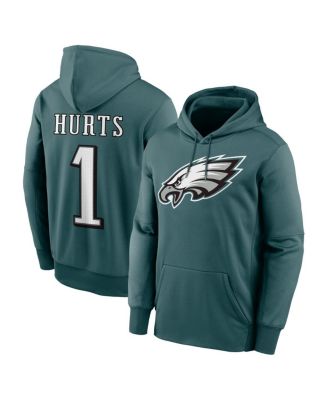 Nike - Men's Jalen Hurts Midnight Green Philadelphia Eagles Player Name Number Performance Pullover&nbsp;Hoodie